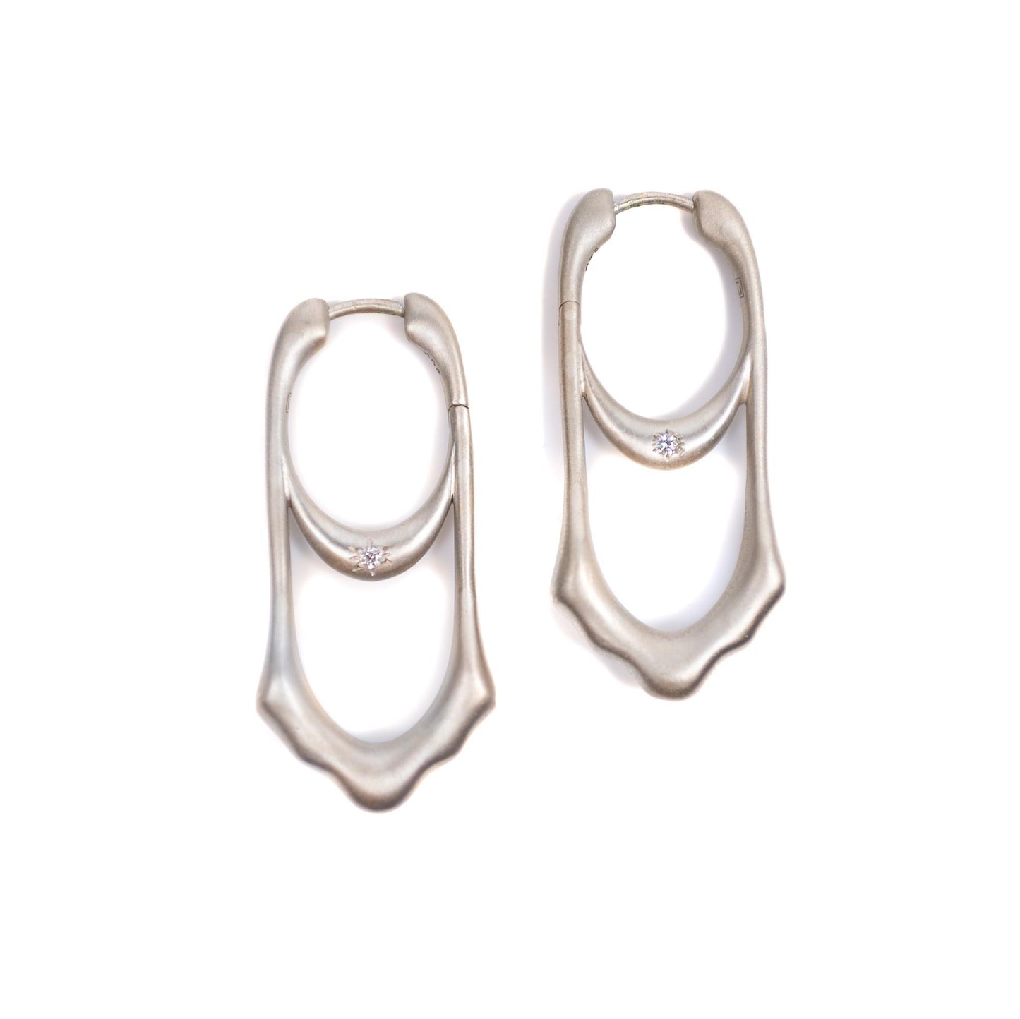 Of Heaven & Earth Earrings in Sterling Silver Bone Dry (Satin Matte Finish)