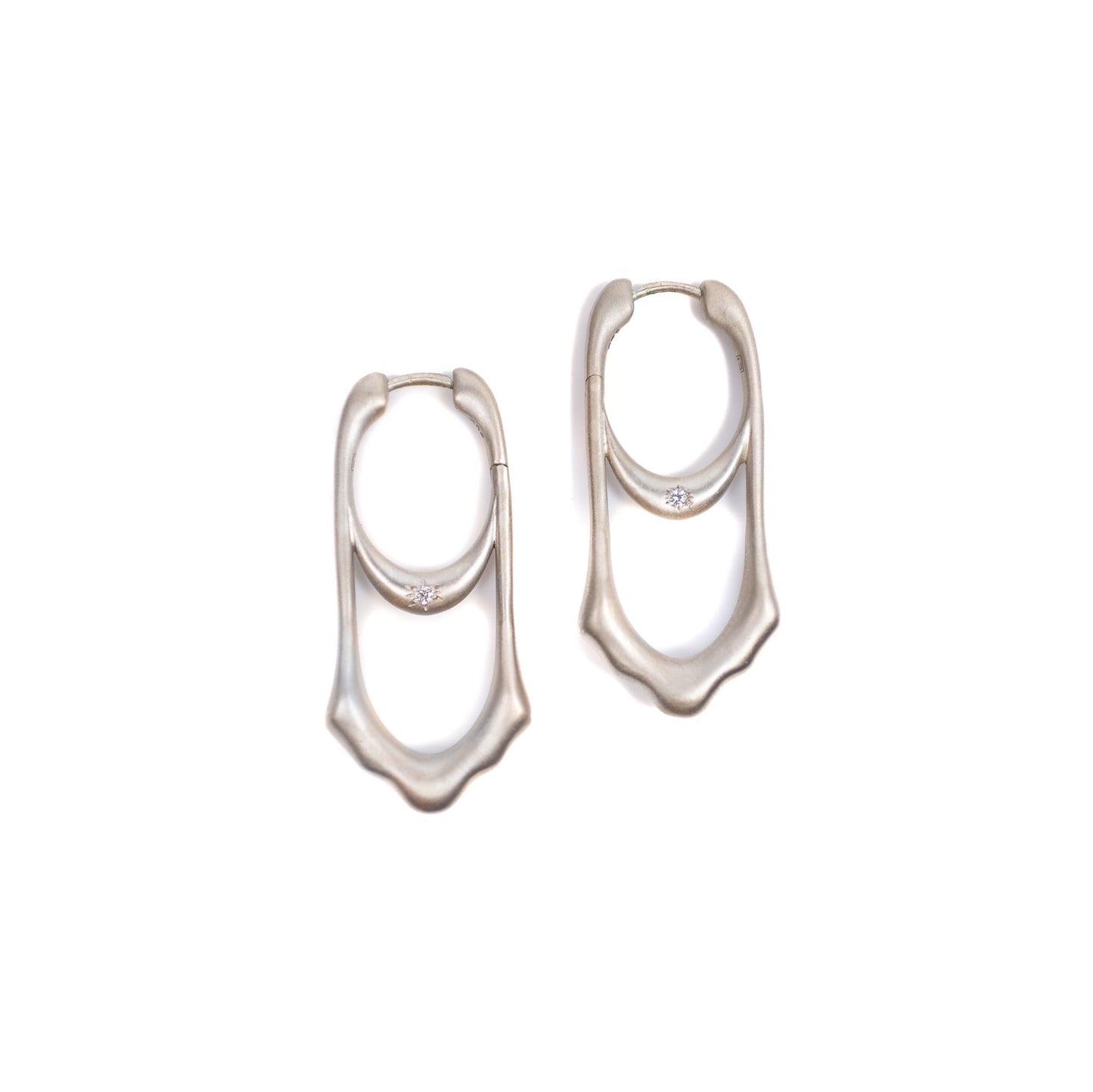 Of Heaven & Earth Earrings in Sterling Silver Bone Dry (Satin Matte Finish)