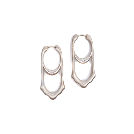 Of Heaven & Earth Earrings in Sterling Silver Bone Dry (Satin Matte Finish)
