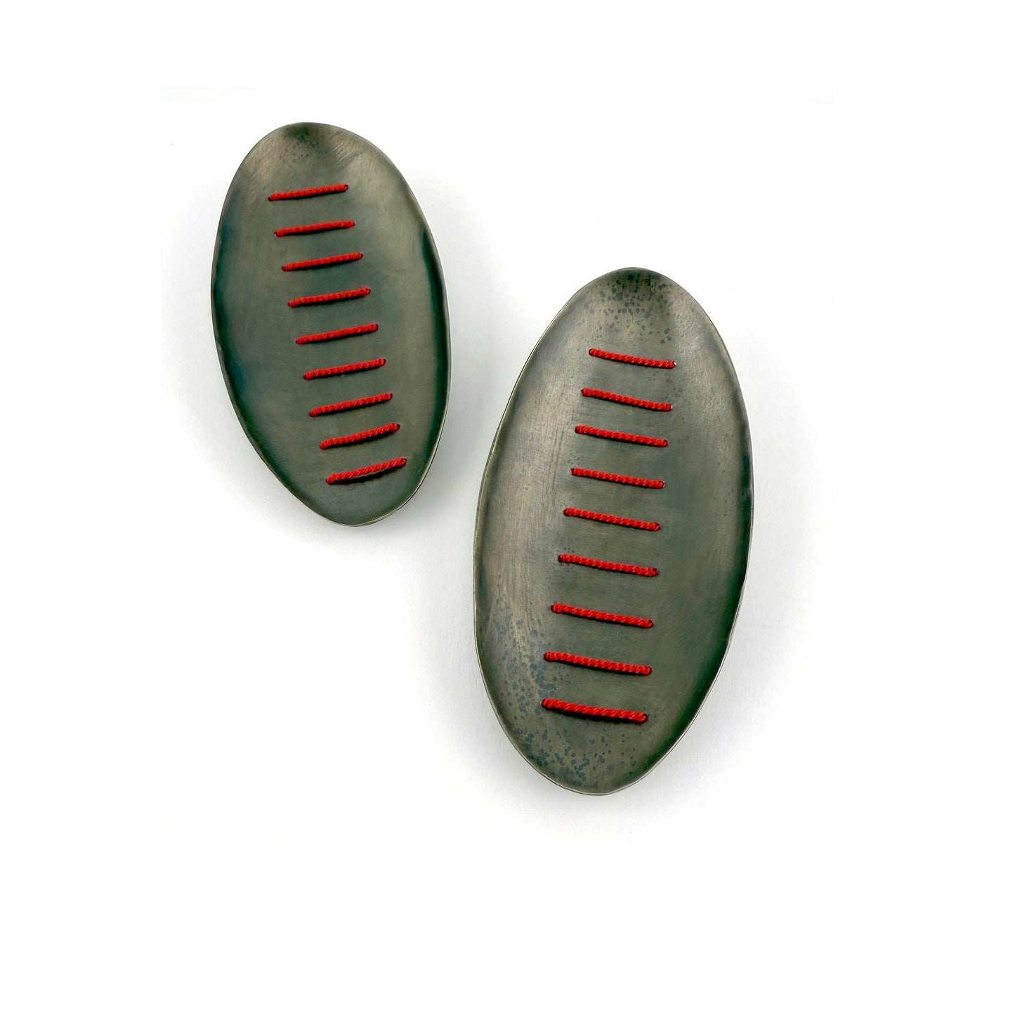 Stitched Disc Earrings