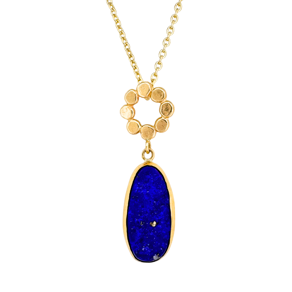 Lapis and Floret Pendant