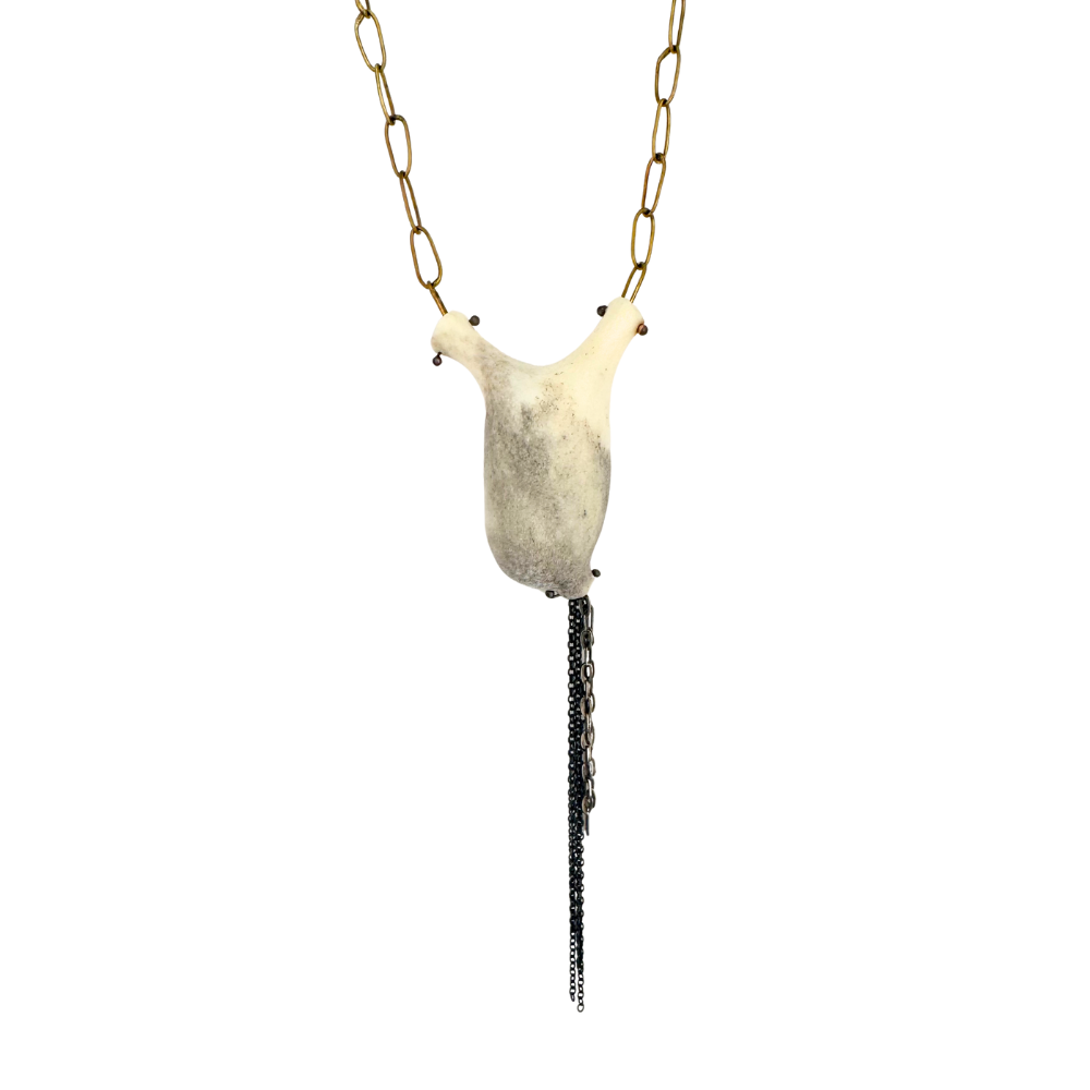Carved Antler Necklace Form Chain Details