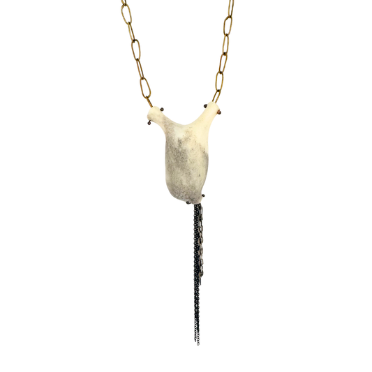 Carved Antler Necklace Form Chain Details