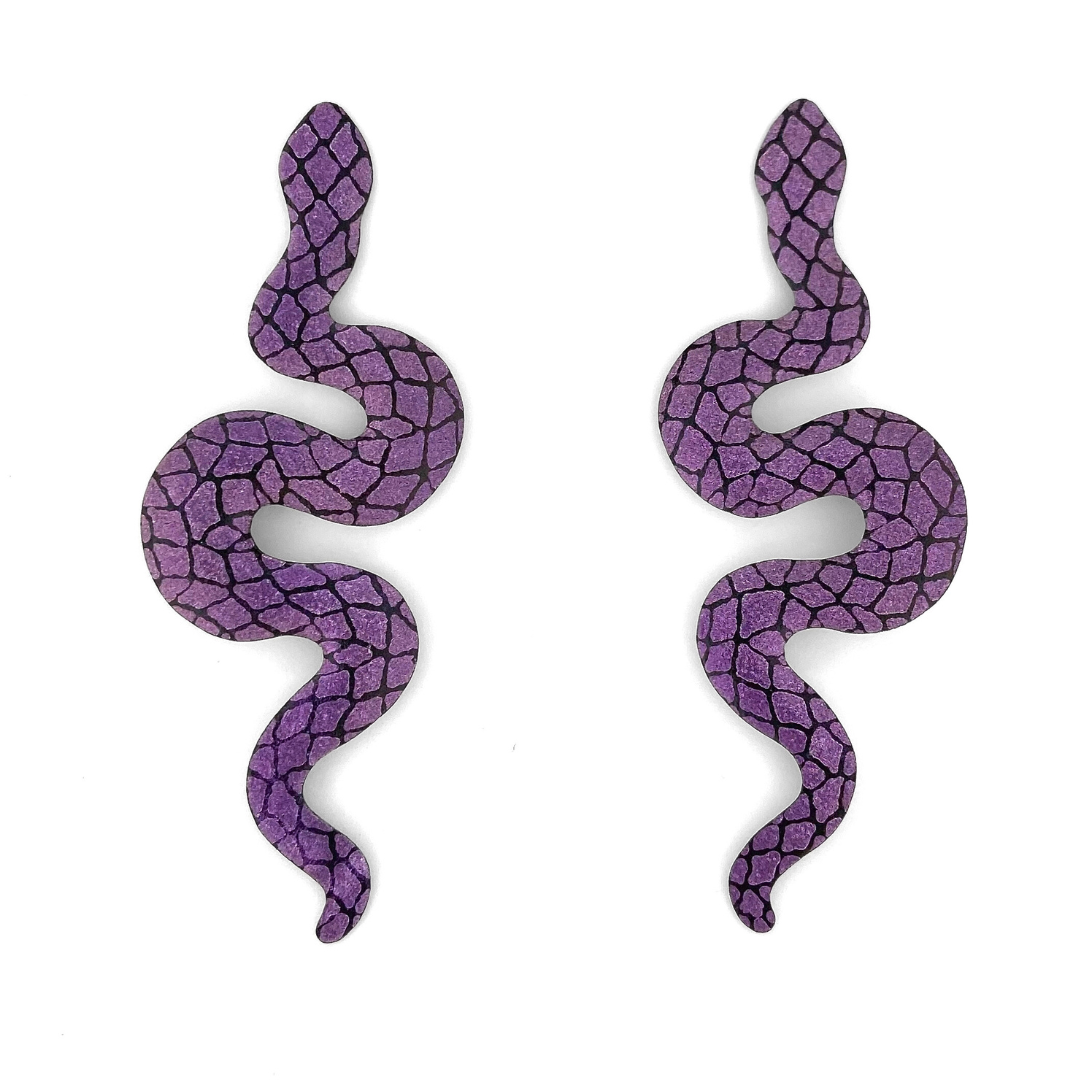 Purple Snakebite Earrings Posts
