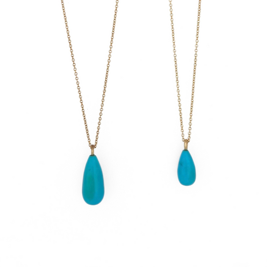 Sleeping Beauty Turquoise Teardrop Pendant