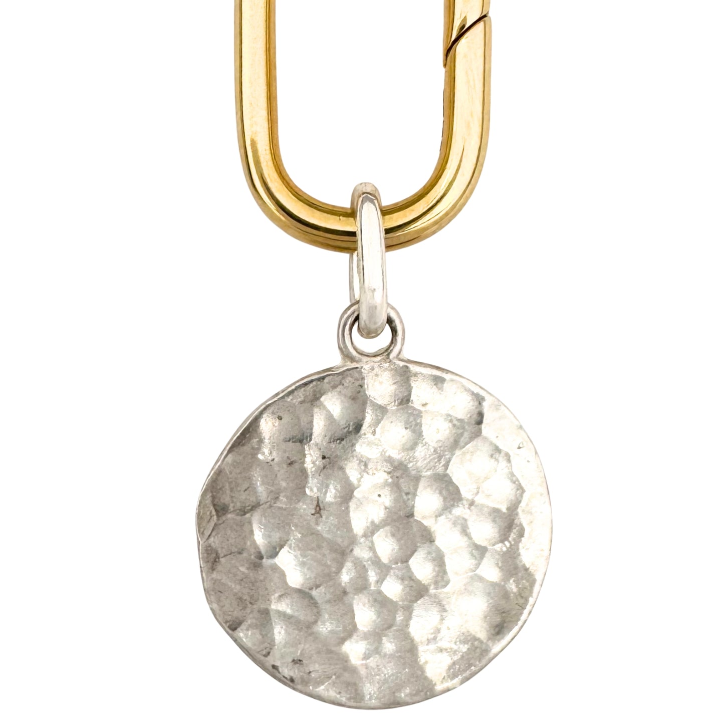 Large Hammered Circle Charm