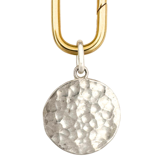 Large Hammered Circle Charm