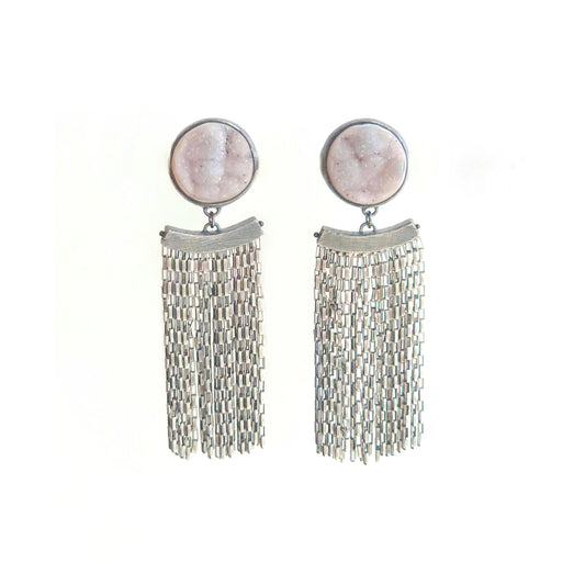 Druzy Fringe Earrings