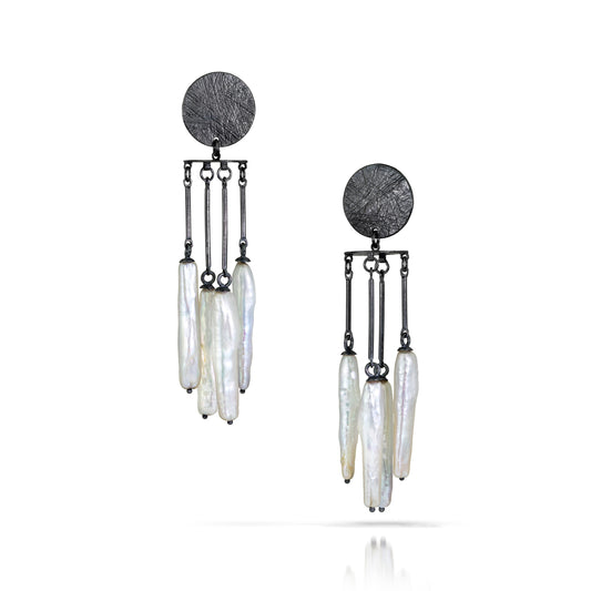 Small Post Top Bar and Loop Earrings