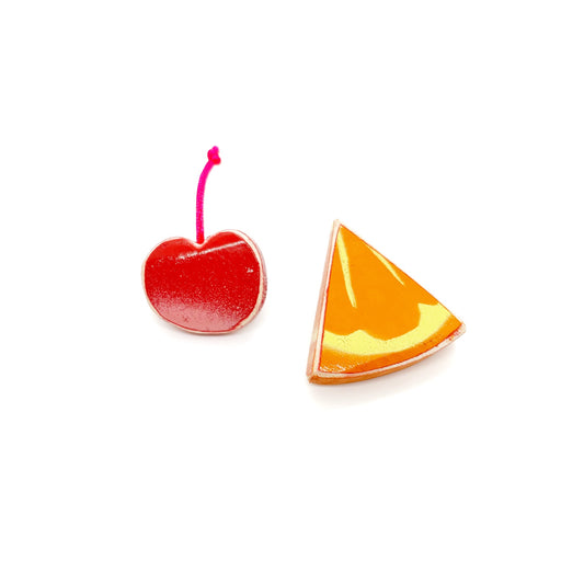 Cocktail Cherry and Orange Wedge