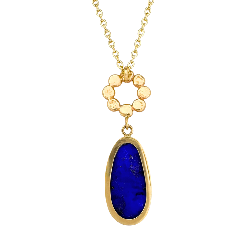Lapis and Floret Pendant