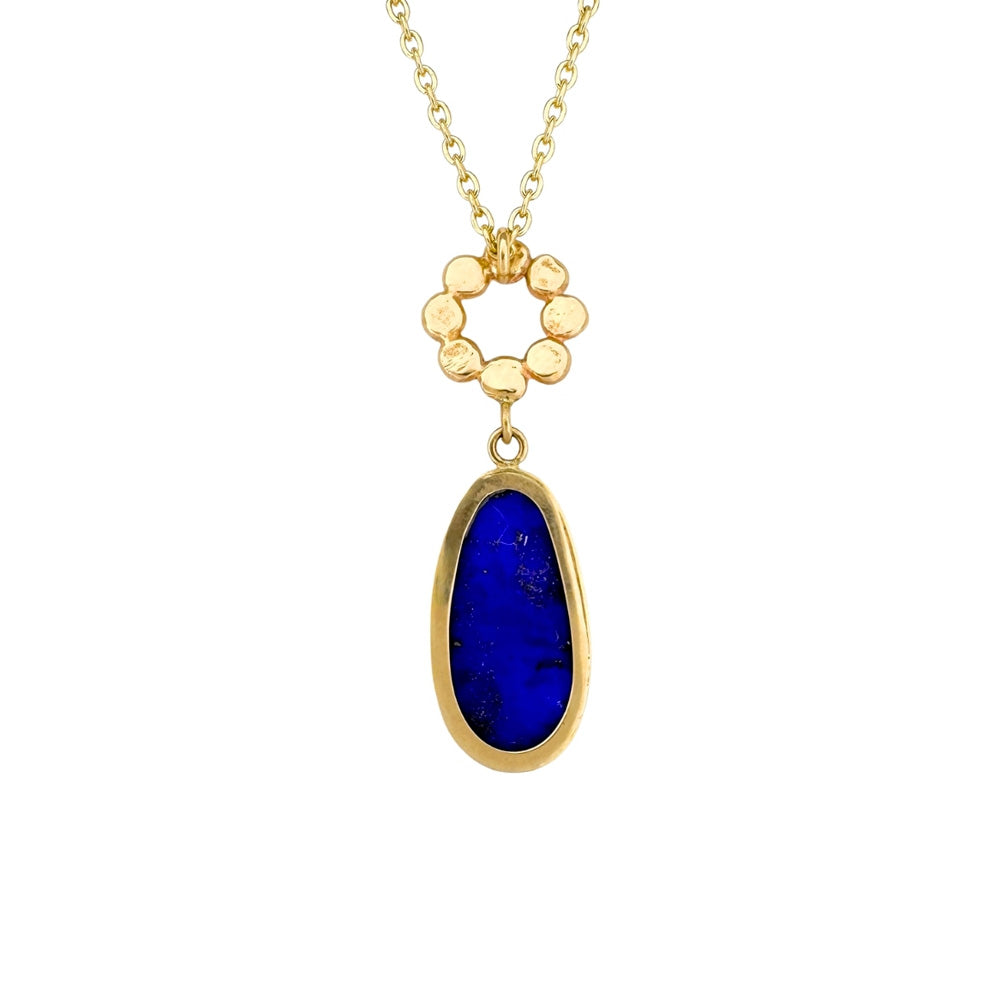 Lapis and Floret Pendant
