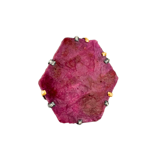 Natural Ruby Crystal Ring