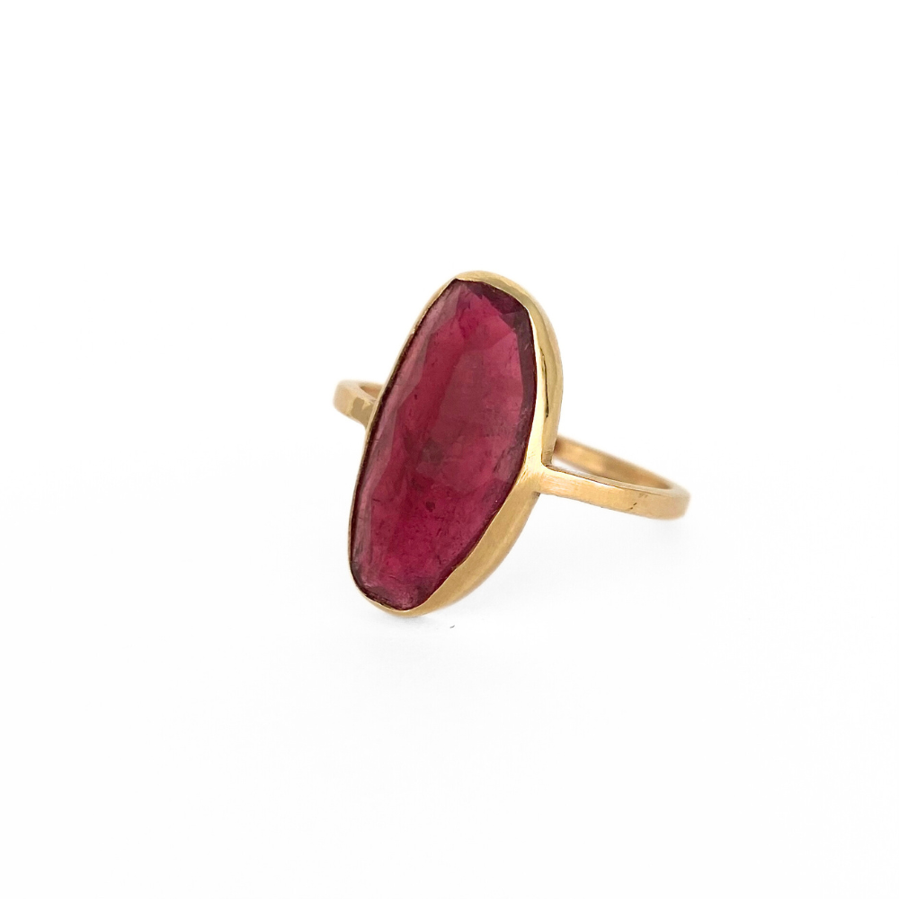 14kt Yellow Gold Rose Cut Tourmaline Ring