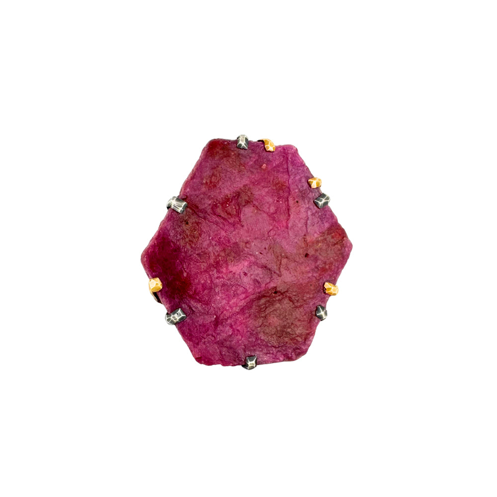 Natural Ruby Crystal Ring