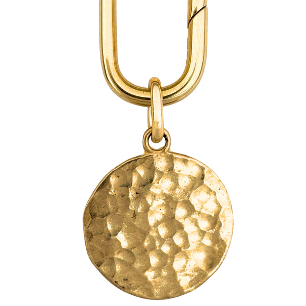 Large Hammered Circle Charm