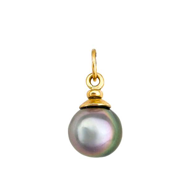 14k Tahitian Pearl Charm