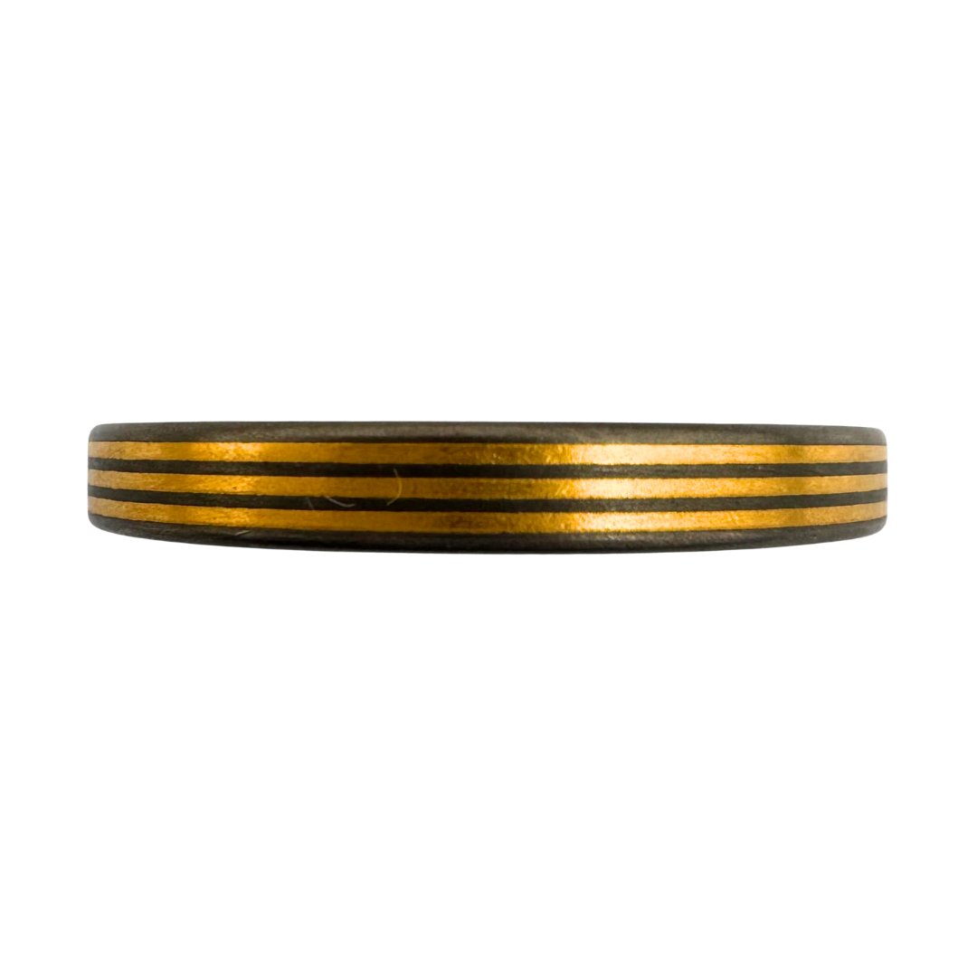 Titanium 3-channel band inlaid with 24K gold