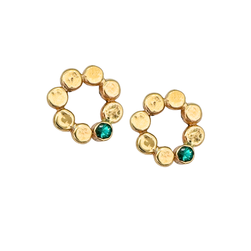 Small Floret Posts with Emeralds
