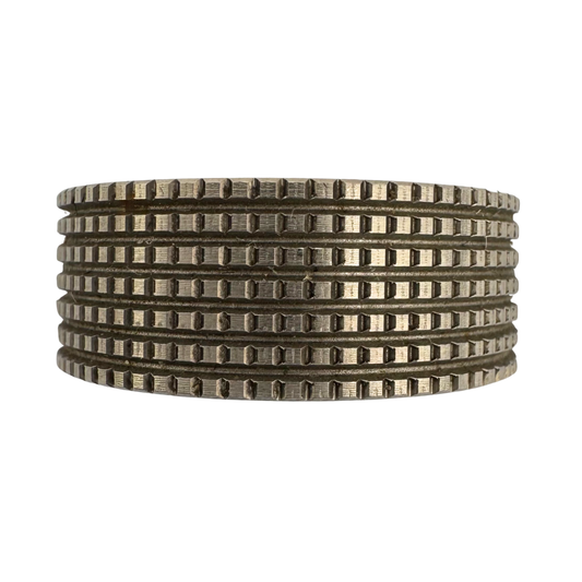 Titanium (5)channel 'hob-nail' textured band with natural finish