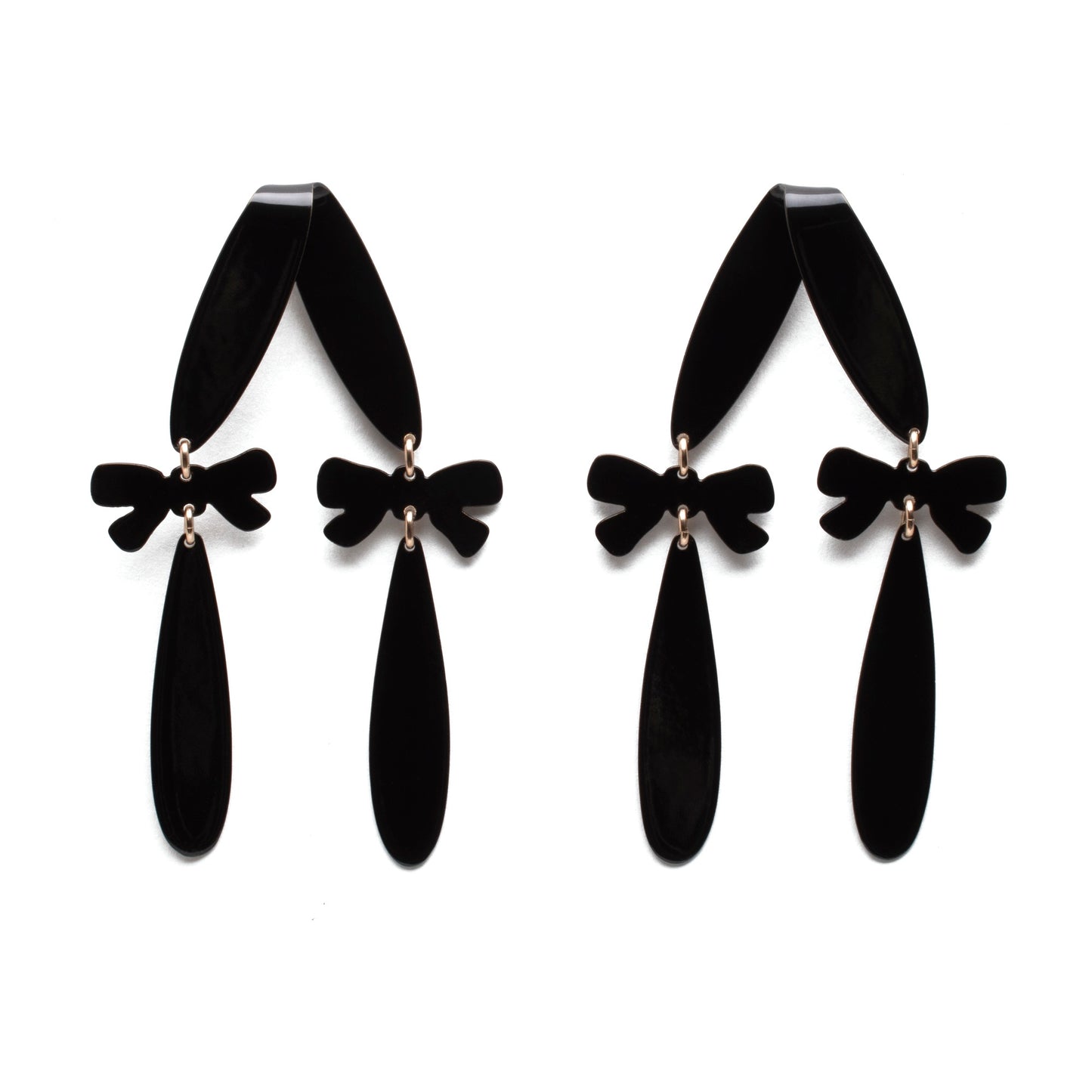 Slide Folds with Bows & Drops – Black