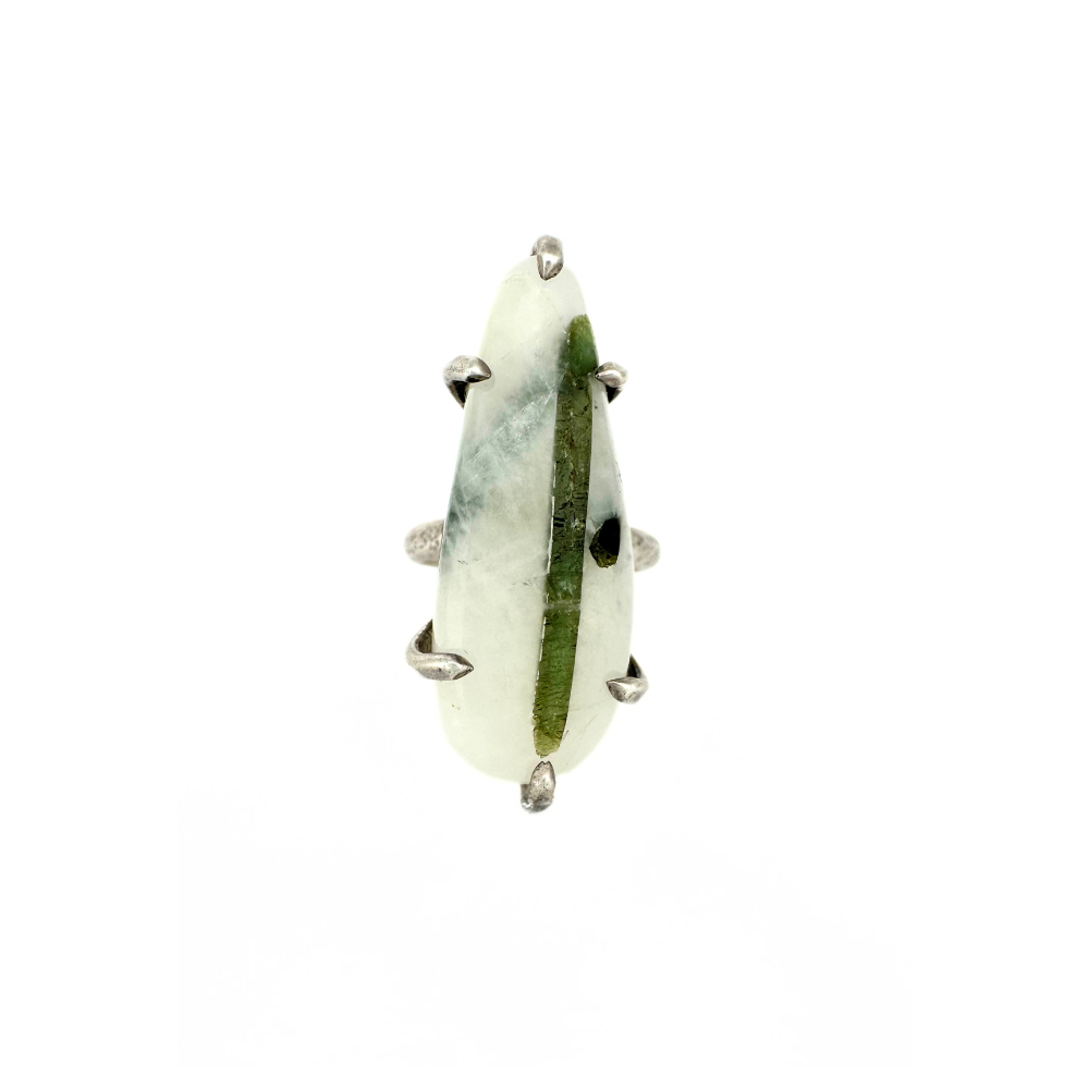 Tourmaline Crystals in Matrix Ring