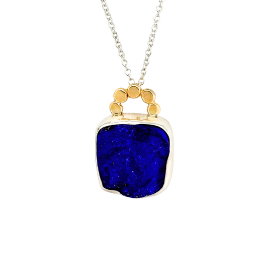 Lapis and Floret Pendant