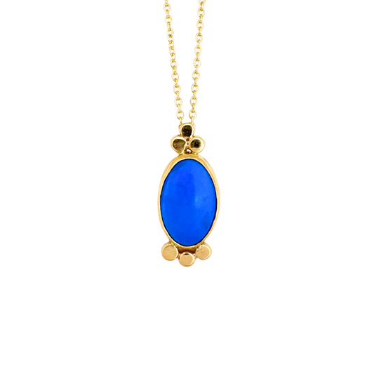Cerlueite and Dots Pendant