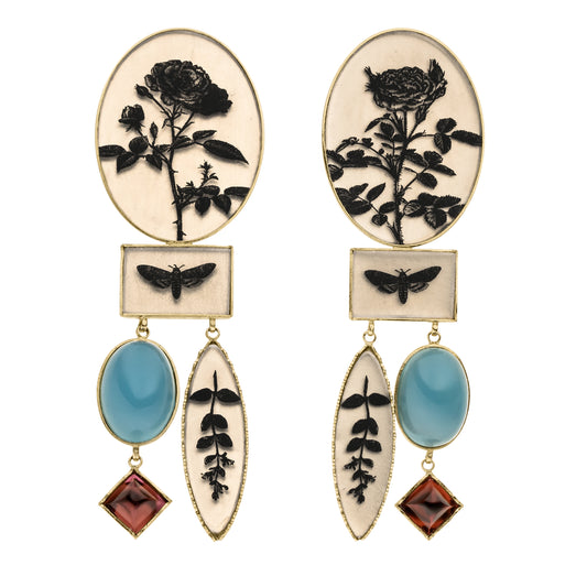 Rose Double Silhouette Earrings