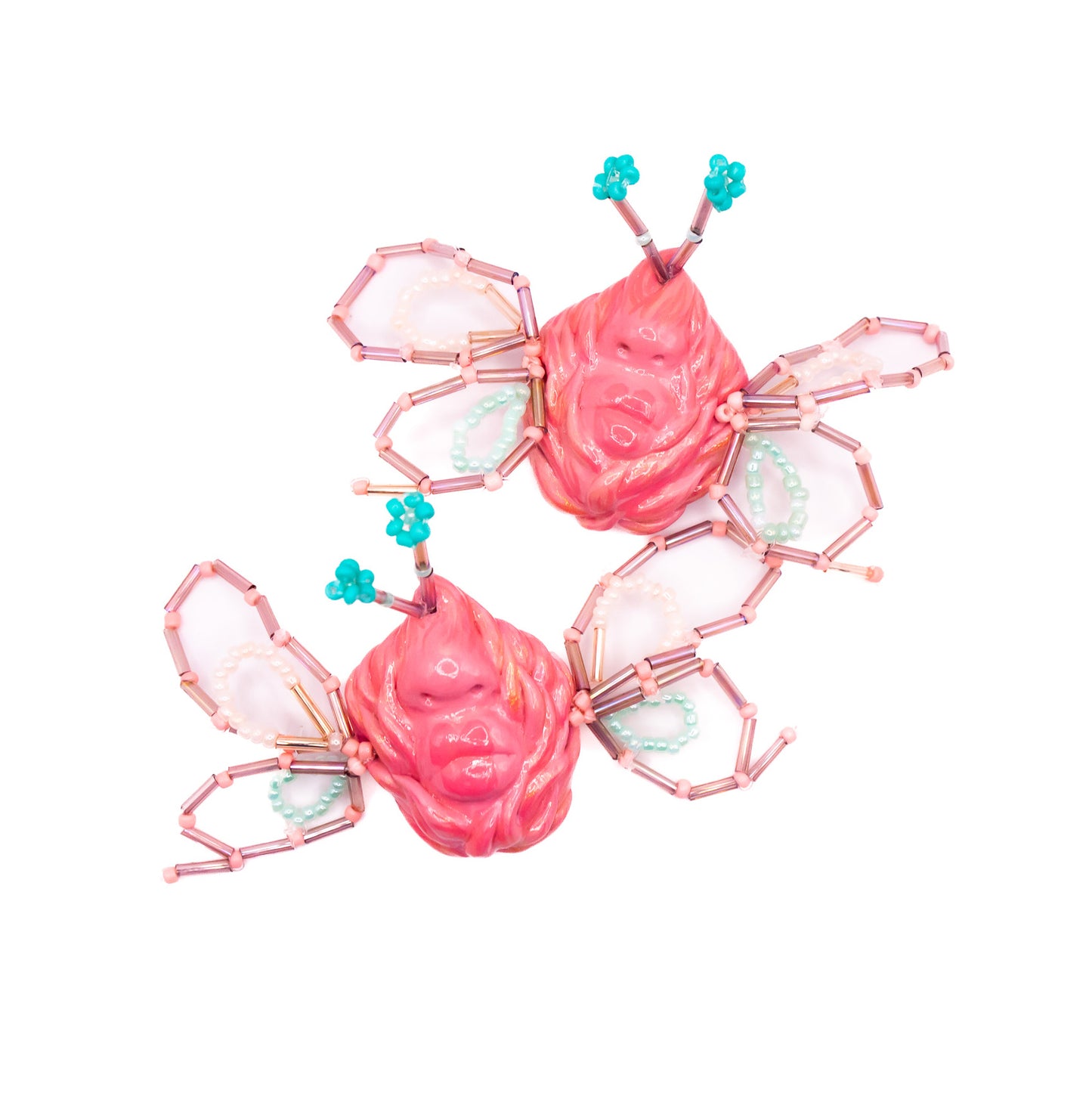 Rosy Saturniidae Stud Earrings