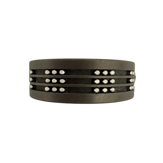 Titanium (3)channel band with (9) stainless steel balls in a square-pattern