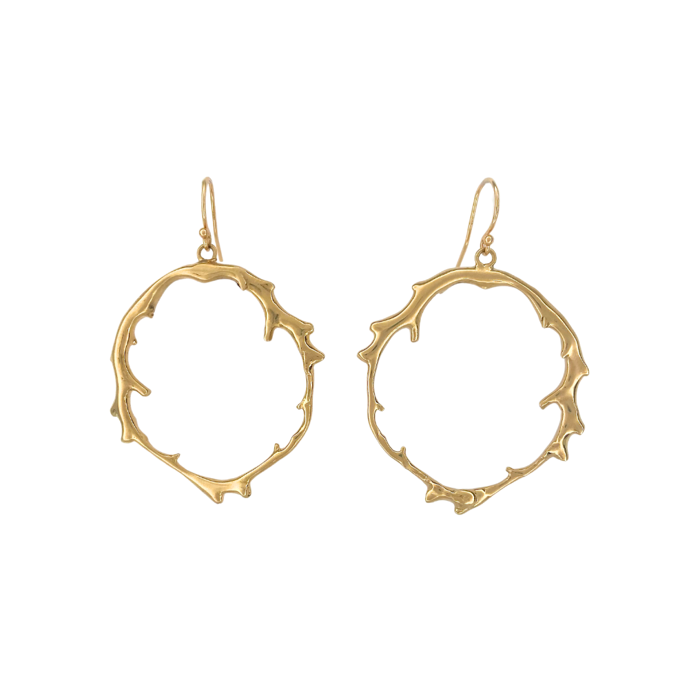 14k Gold Coral Wreath Earring