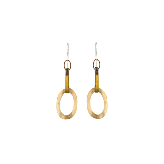Antler Ring Brass Earrings