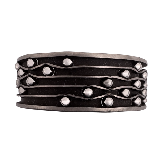 Titanium (5)channel band with stainless balls in triangular patterns
