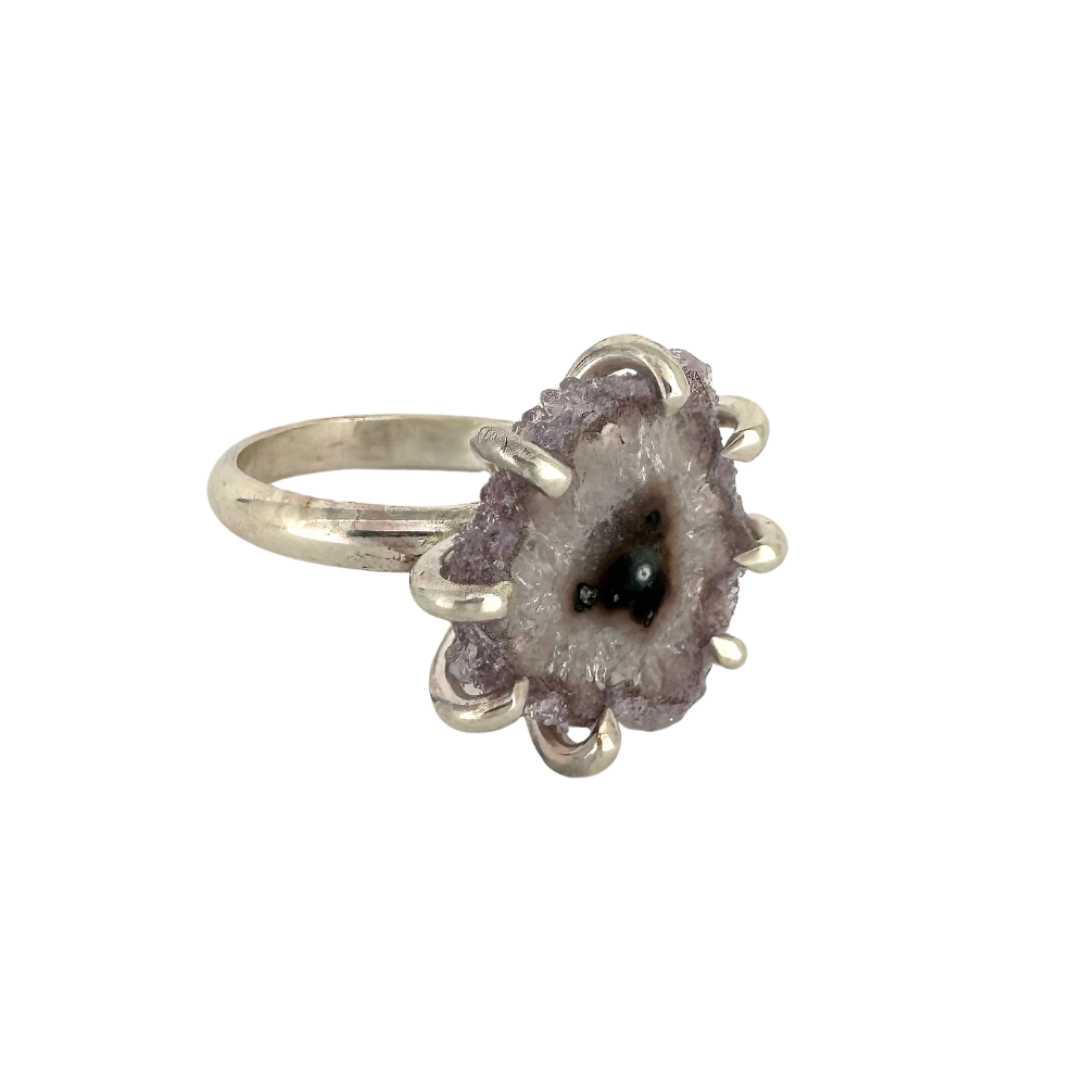 Amethyst Stalactite Slice Ring