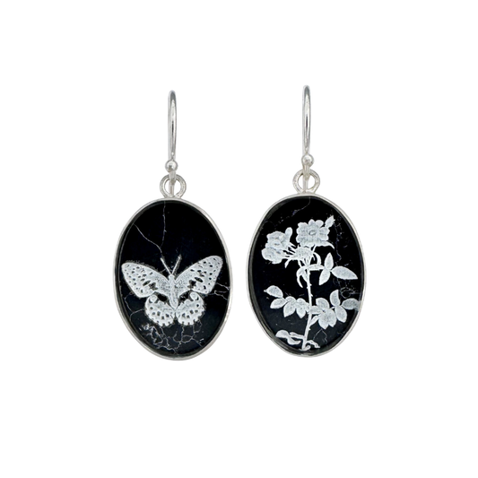 Black Marble Earrings