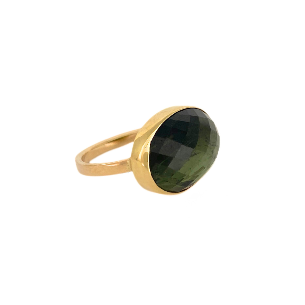 14kt Yellow Gold Rose Cut Tourmaline Ring