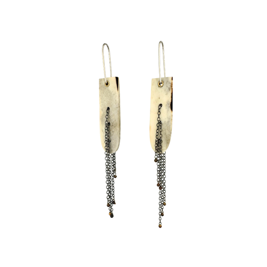 Antler Slice Chain Earrings