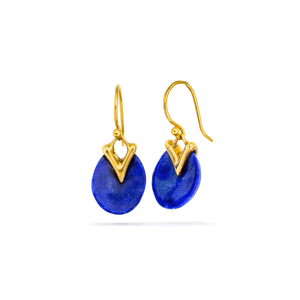 Tiny Lily Pad Earrings in 14k gold