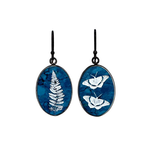 Green Marble Earrings