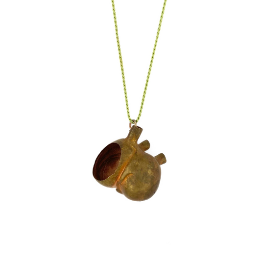 Lucky Heart Tama - Necklace - Matte Brass