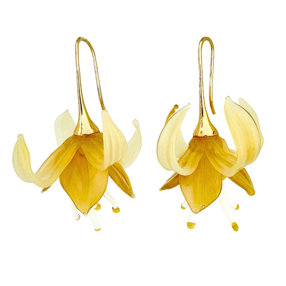 Yellow Fuchsia Earrings
