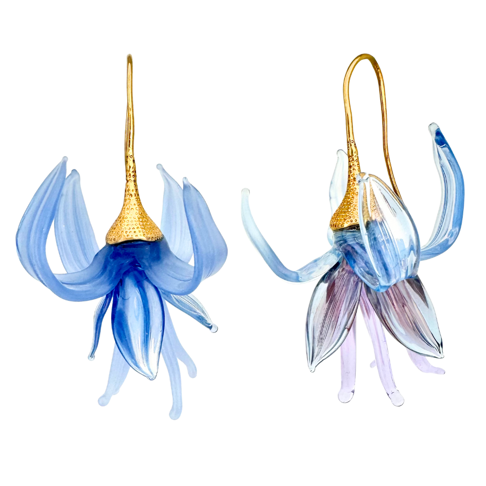Blue Fuchsia Mix Earring