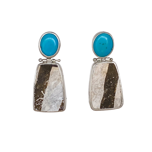 Anasazi Ceramic and Turquoise Earrings