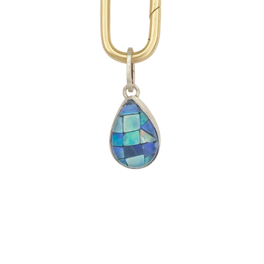 Opal Mosaic Teardrop Charm