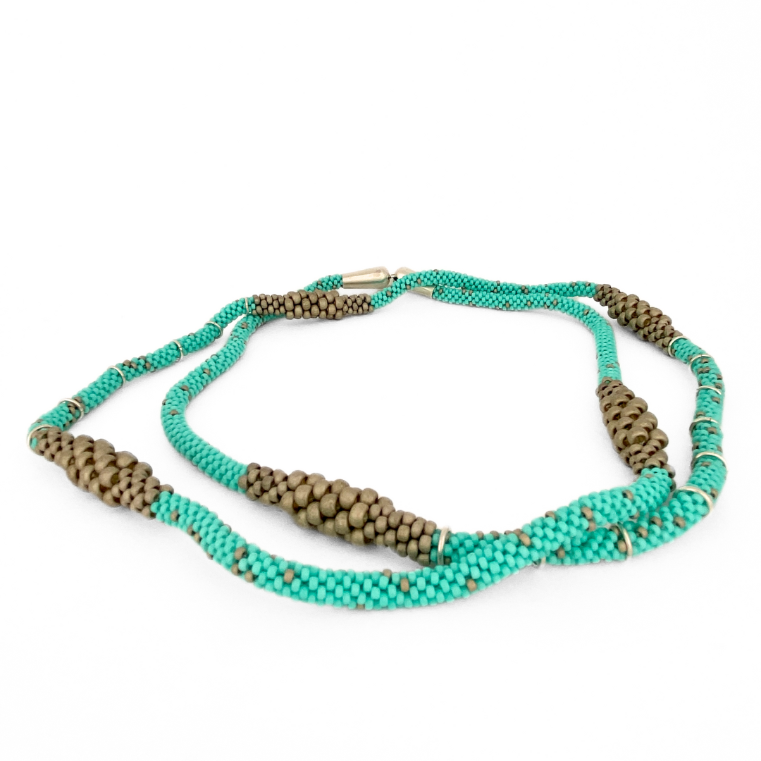 Long woven necklace