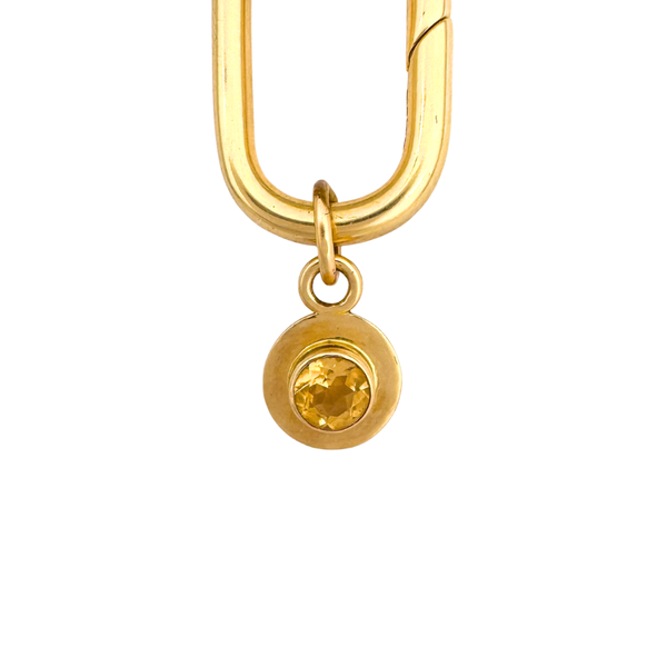14k Gold Citrine Charm