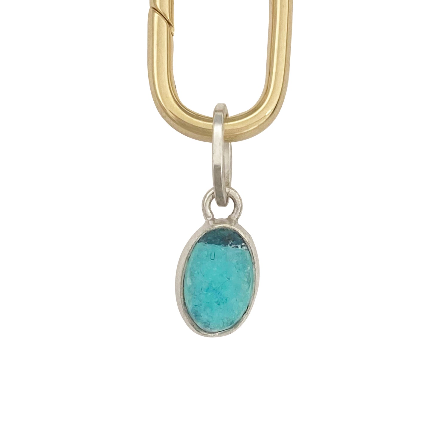 Round Sky Blue Druzy Charm