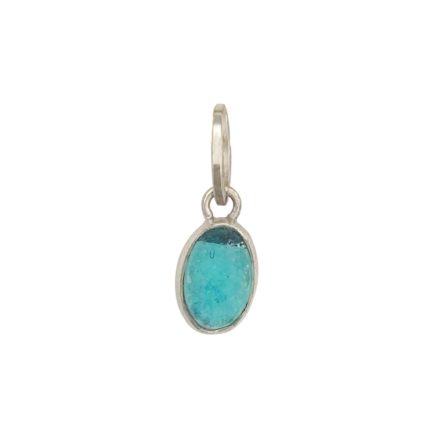 Round Sky Blue Druzy Charm
