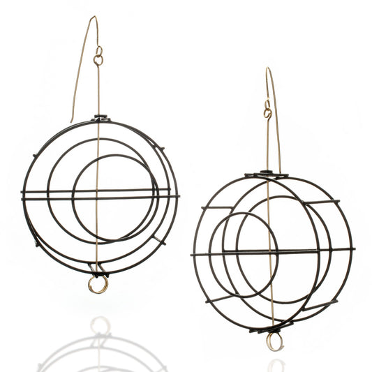 OOAK XL Circle Structure Earrings